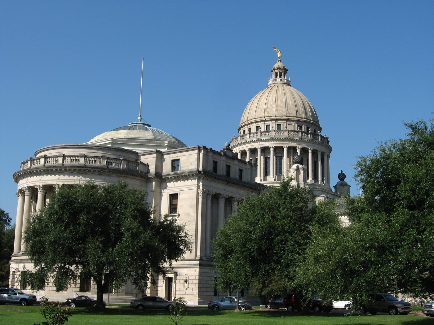 The Mississippi State Capitol dome in Jackson