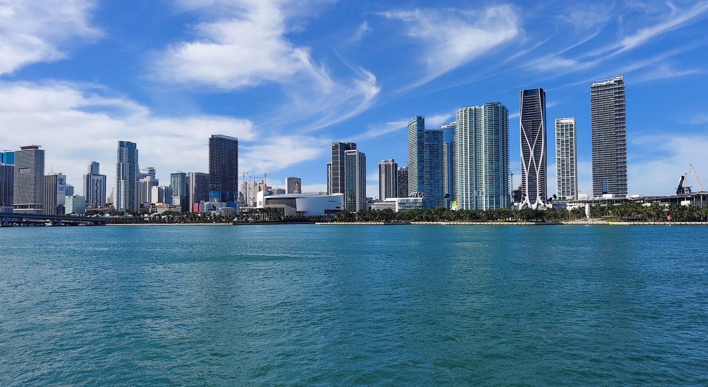 The Miami skyline from the harbor