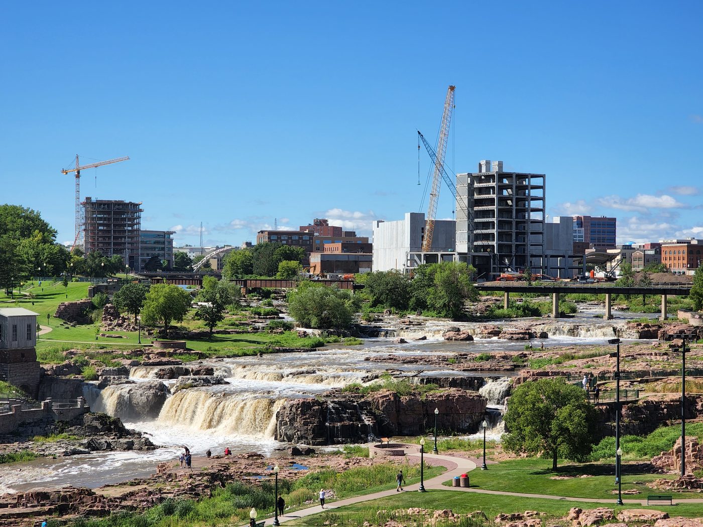 Falls Park and downtown Sioux Falls